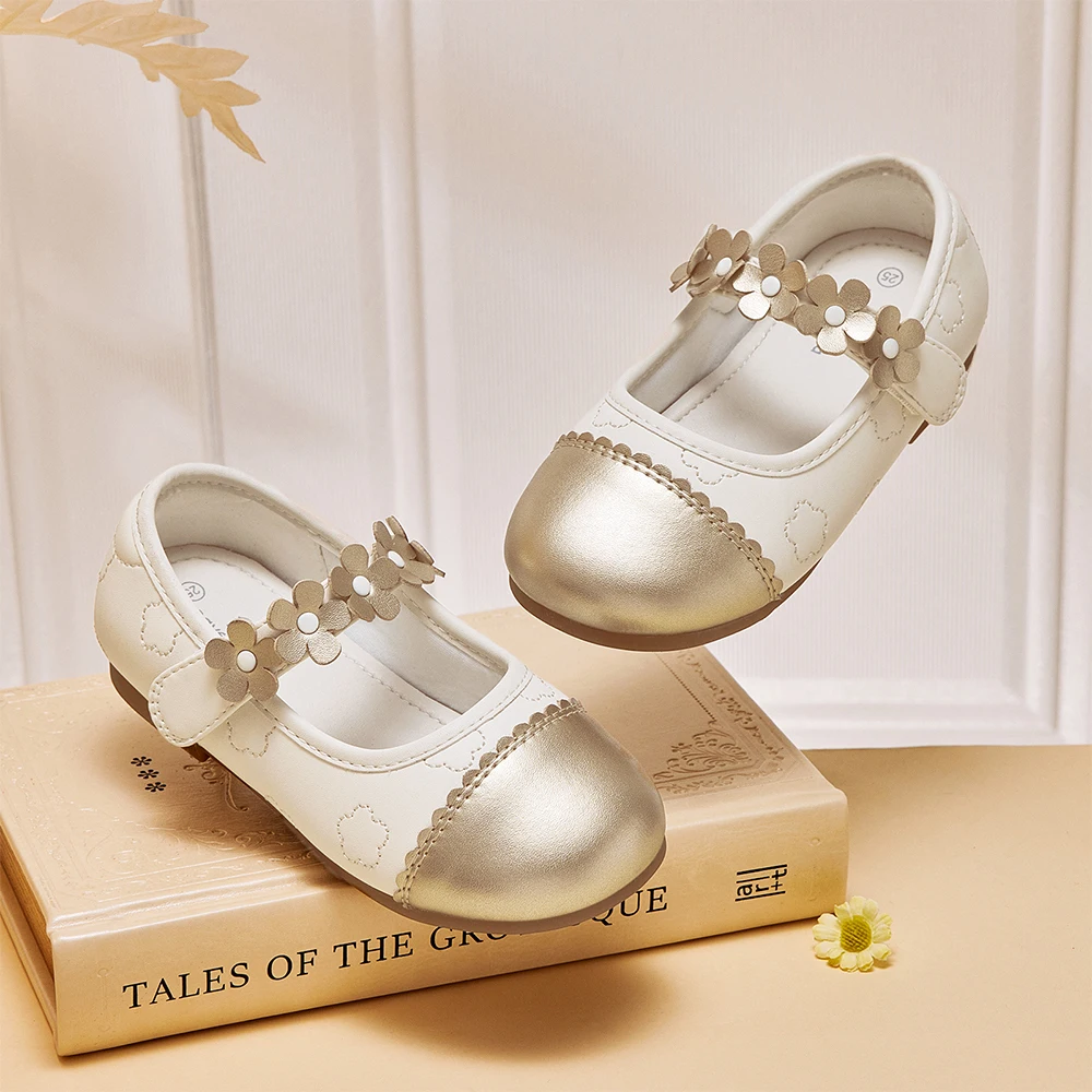 Dave Bella Children Leather Shoes Autumn Spring Girls Retro Princess Shoes Anti Slip Elegant Outerwear Party Kid Shoes DB1260722