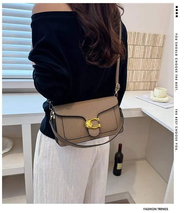 New trendy shoulder bag, designer handbag with detachable shoulder strap, elegant and fashionable women's crossbody bag