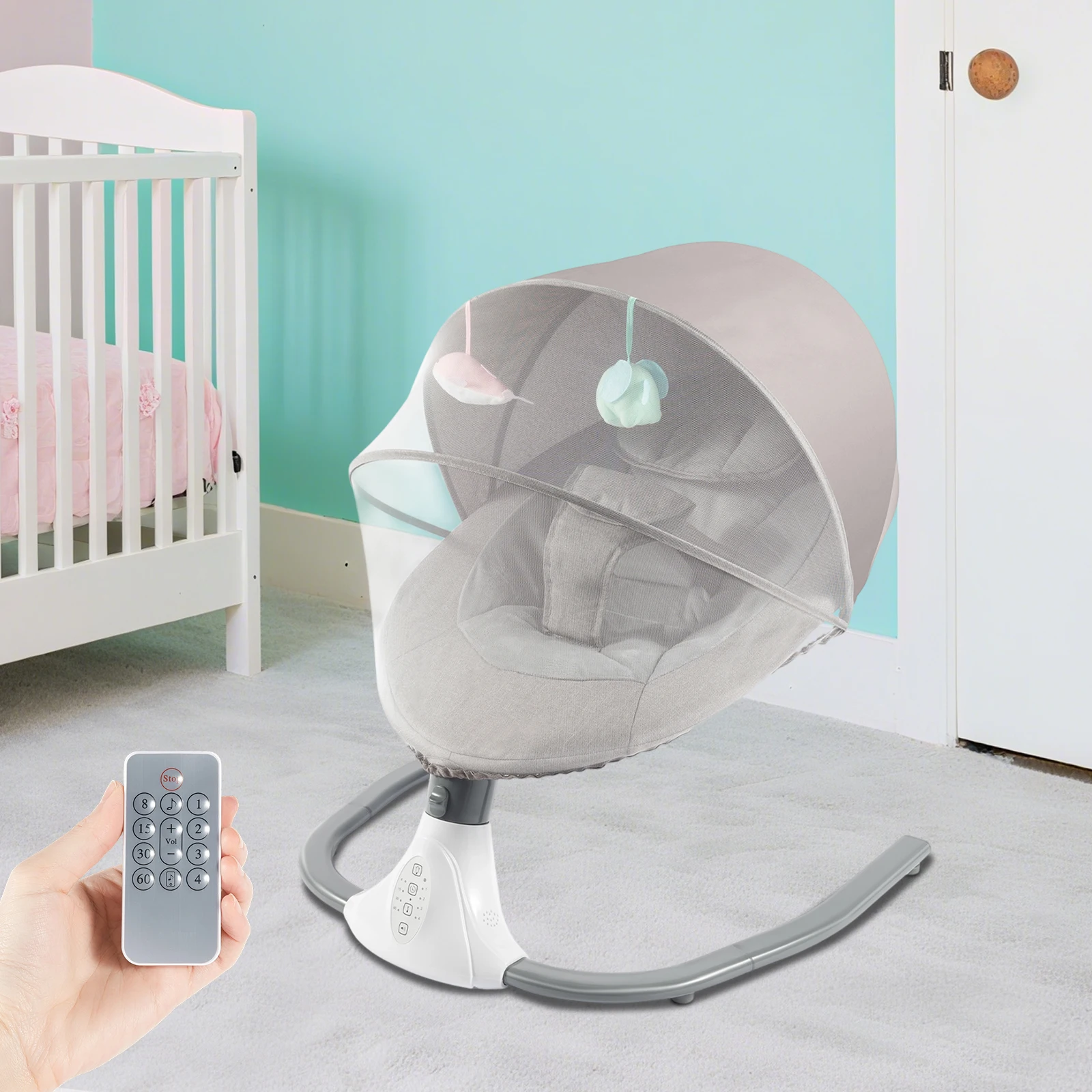Multifunctional Electric Auto Rock Baby Cradle With Lullabies For Newborn To 18 Months Infant