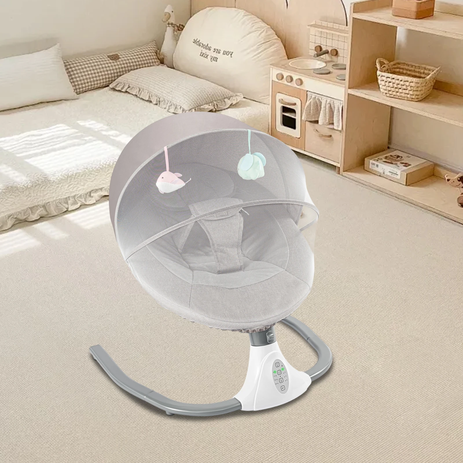 Multifunctional Electric Auto Rock Baby Cradle With Lullabies For Newborn To 18 Months Infant