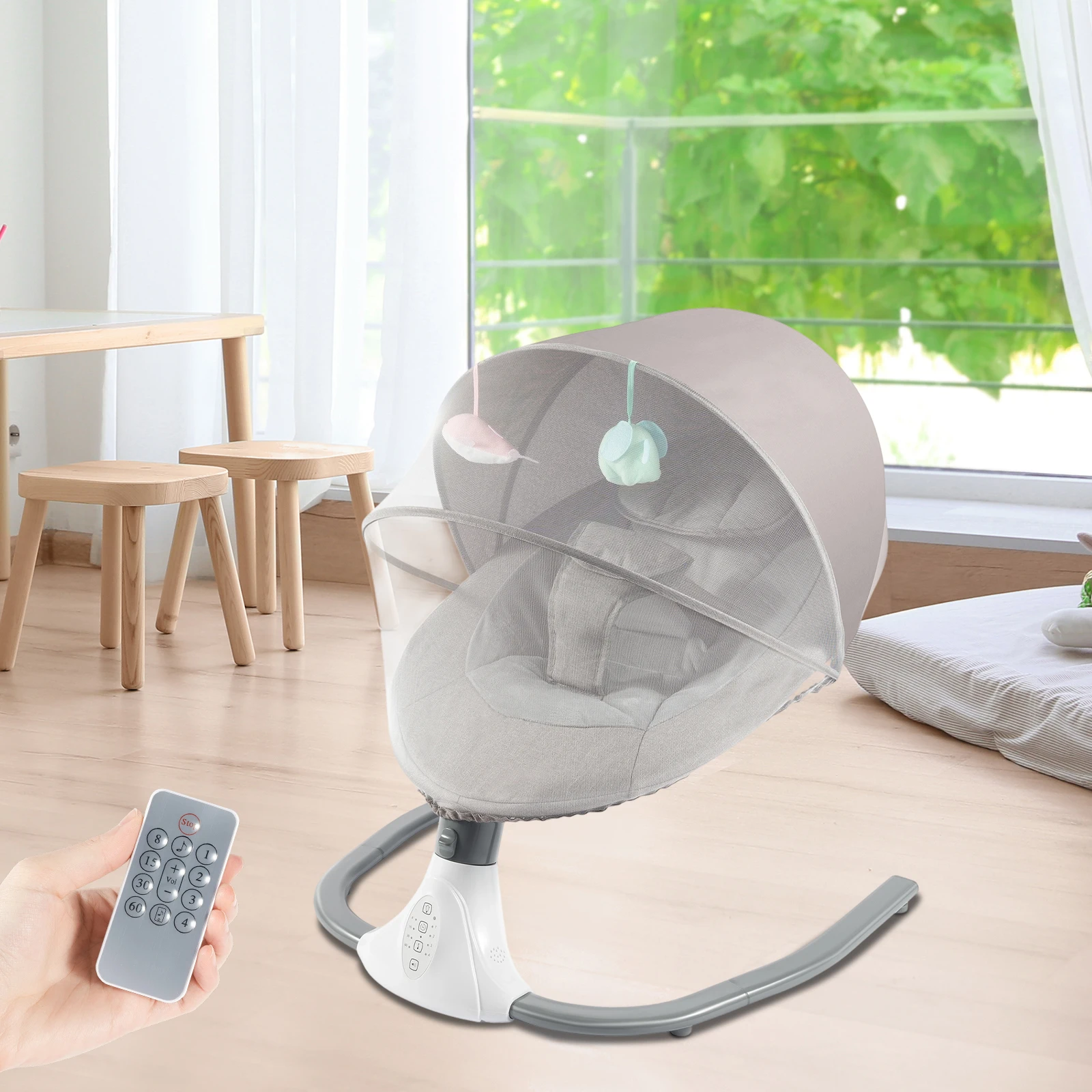 Multifunctional Electric Auto Rock Baby Cradle With Lullabies For Newborn To 18 Months Infant