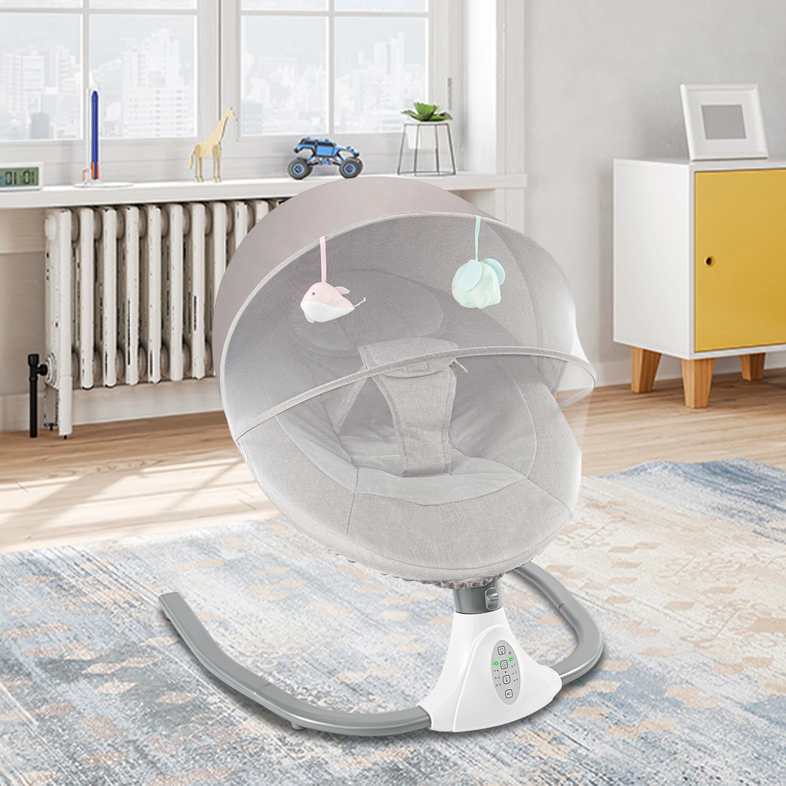 Multifunctional Electric Auto Rock Baby Cradle With Lullabies For Newborn To 18 Months Infant