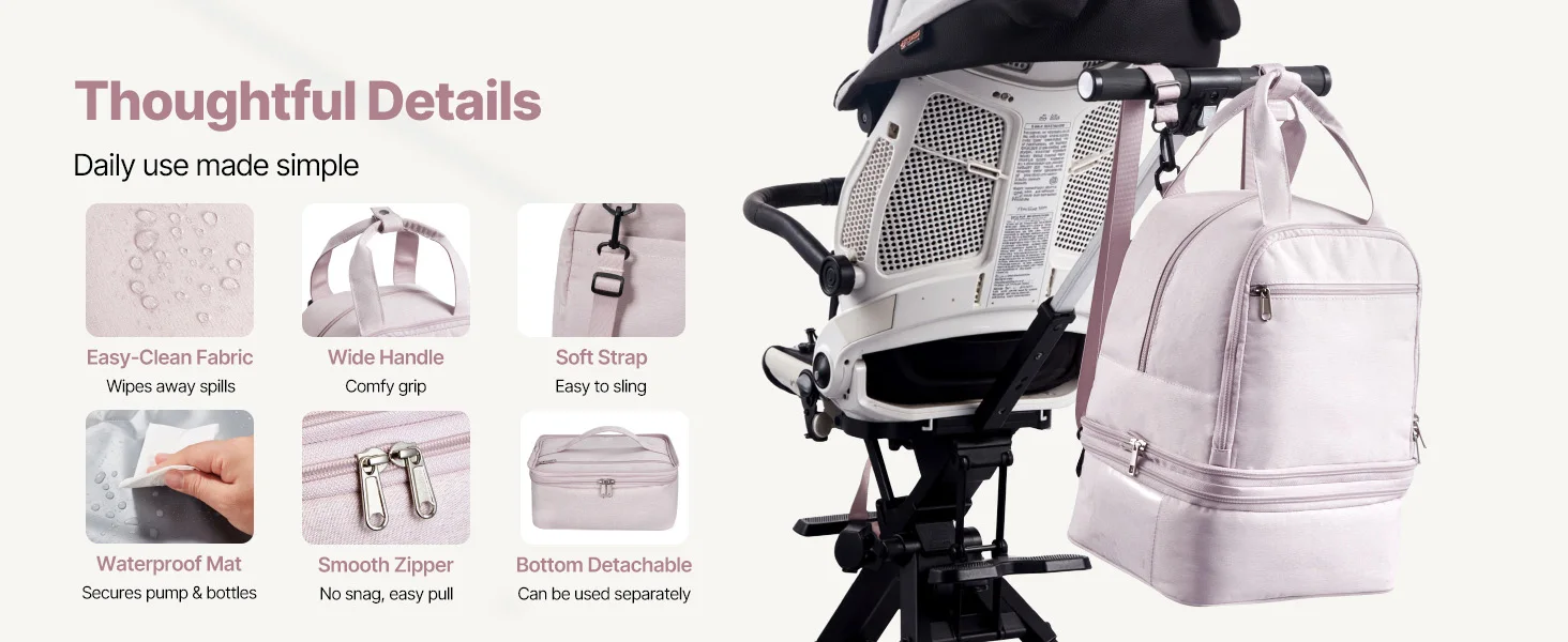 SucceBuy Breast Pump Backpack Portable Breast Feeding Carrying Case Fits S1/S2 Pumping Accessories for Work Travel & Family Use
