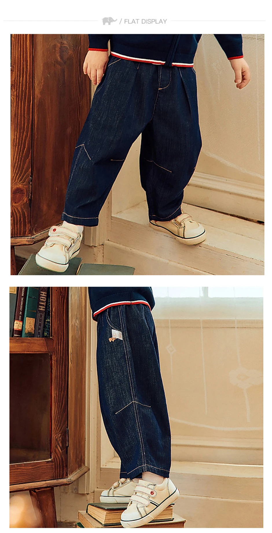 Dave Bella Children Autumn Spring Jeans Boys Elastic Waist Cargo Pants Casual Sports Pocket Jogger Trousers DB3262566