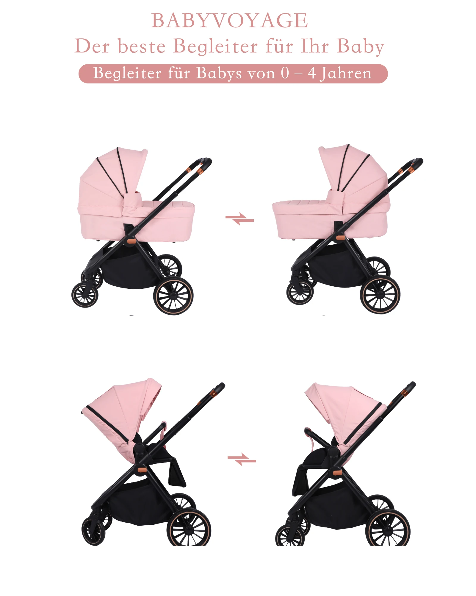 2-in-1 Foldable Baby Stroller Travel System High Landscape Aluminum Frame Fold Pram Newborn Infant Stroller 0-4 Years