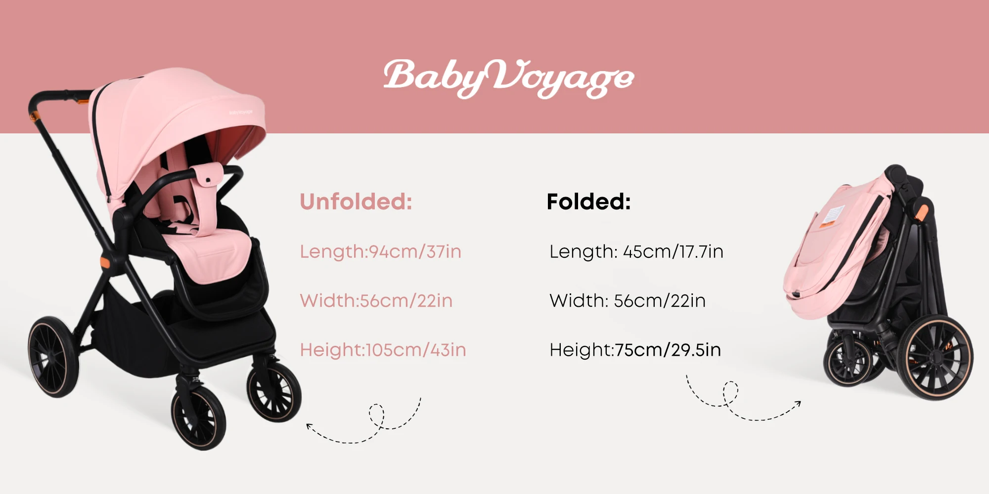 2-in-1 Foldable Baby Stroller Travel System High Landscape Aluminum Frame Fold Pram Newborn Infant Stroller 0-4 Years