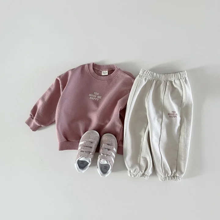 2026 Autumn Children Clothing Set Korean Boys Long Sleeve Sweater+Pants Suit Baby Girls Casual 2PCS Spring Tracksuit Leisure Set