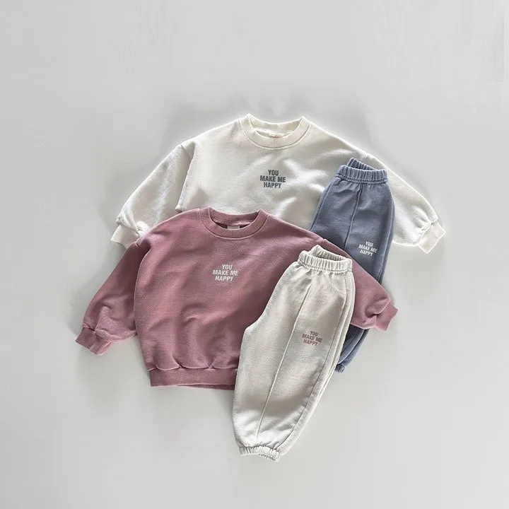 2026 Autumn Children Clothing Set Korean Boys Long Sleeve Sweater+Pants Suit Baby Girls Casual 2PCS Spring Tracksuit Leisure Set