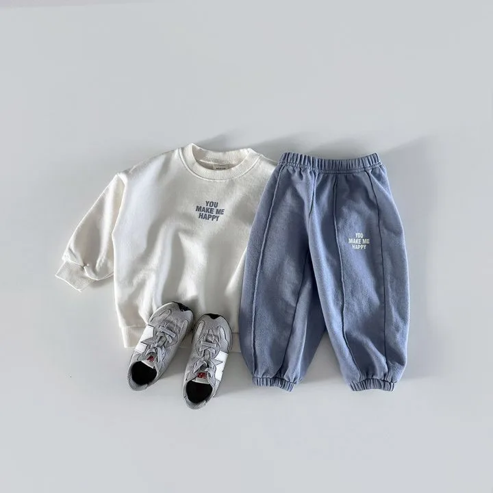 2026 Autumn Children Clothing Set Korean Boys Long Sleeve Sweater+Pants Suit Baby Girls Casual 2PCS Spring Tracksuit Leisure Set