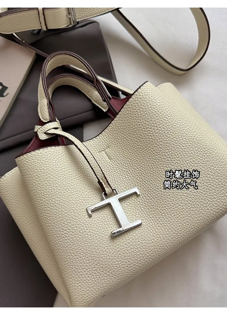 High-End Vintage Diaper Bag Elegant Minimalist Handbag Trendy Solid Color Shoulder Bag Leather Ladies For Leisure Travel