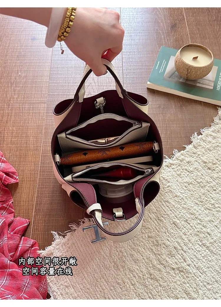 High-End Vintage Diaper Bag Elegant Minimalist Handbag Trendy Solid Color Shoulder Bag Leather Ladies For Leisure Travel