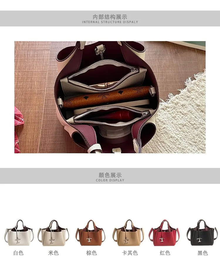 High-End Vintage Diaper Bag Elegant Minimalist Handbag Trendy Solid Color Shoulder Bag Leather Ladies For Leisure Travel