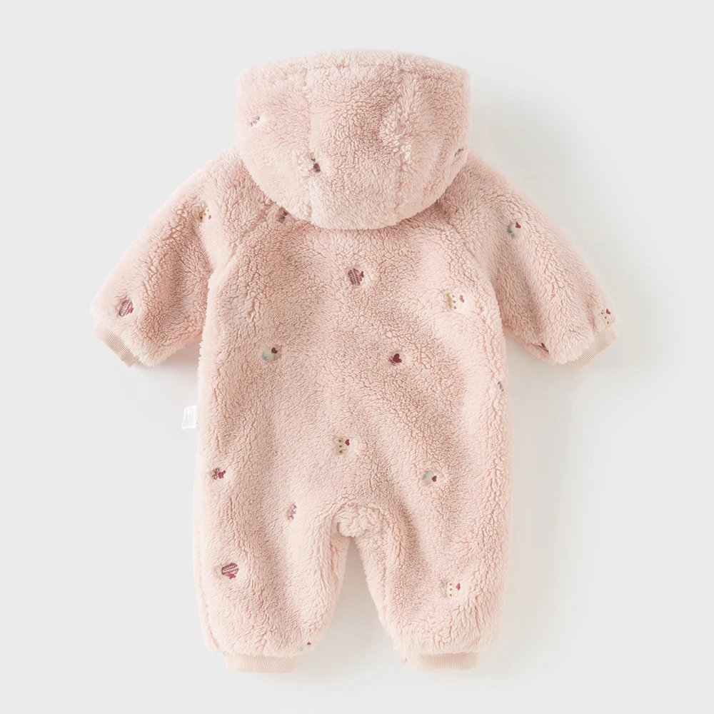 Dave Bella Baby Jumpsuit Autumn Winter Newborn Velvet Creeper Boys Girls Fashion Casual Romper Children Hooded Clothes DB4253950