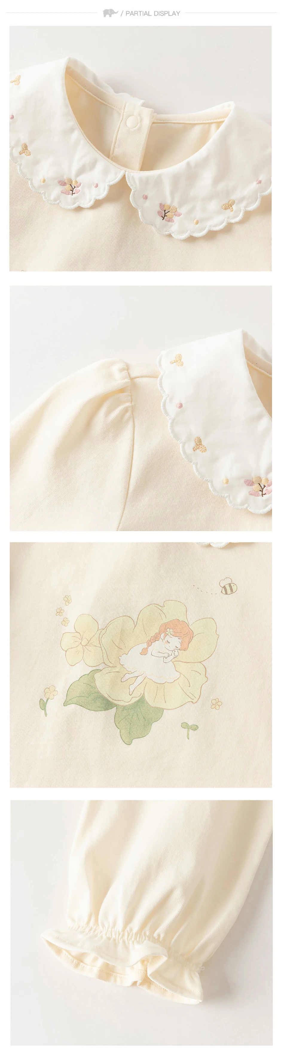 Dave Bella Children Autumn Printed T-shirt Girls Long Sleeve Cotton Tops Sweet Bottoming Shirt Casual Top Party DB3262593