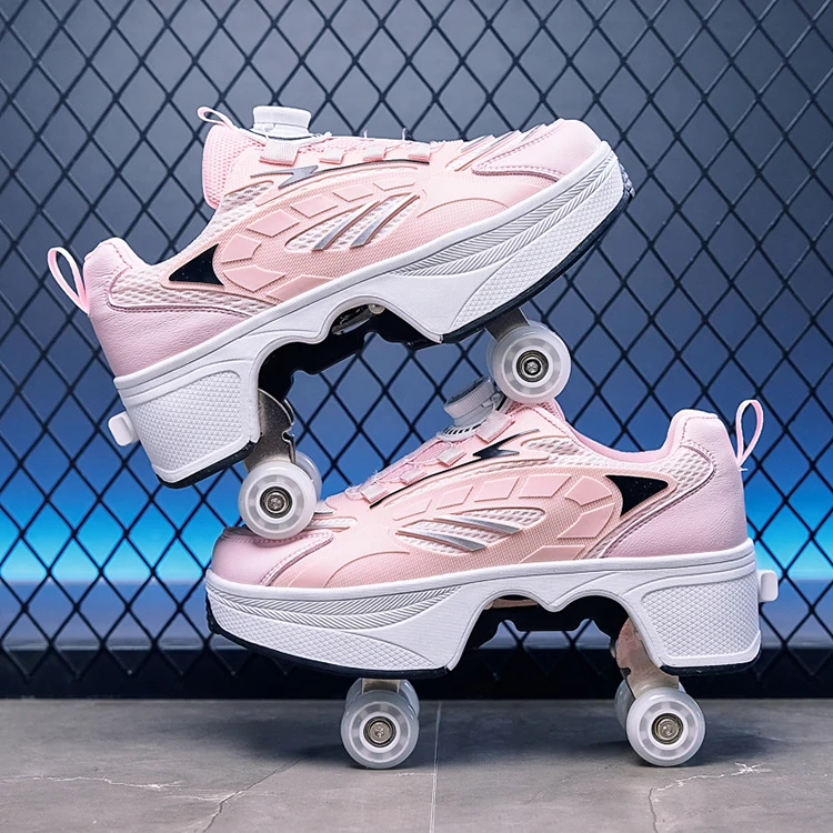 Roller Skates Kids Gifts 2026 New Big Four-wheeled Roller Skates Four-wheeled Retractable Teenagers Roller Skates Waterproof