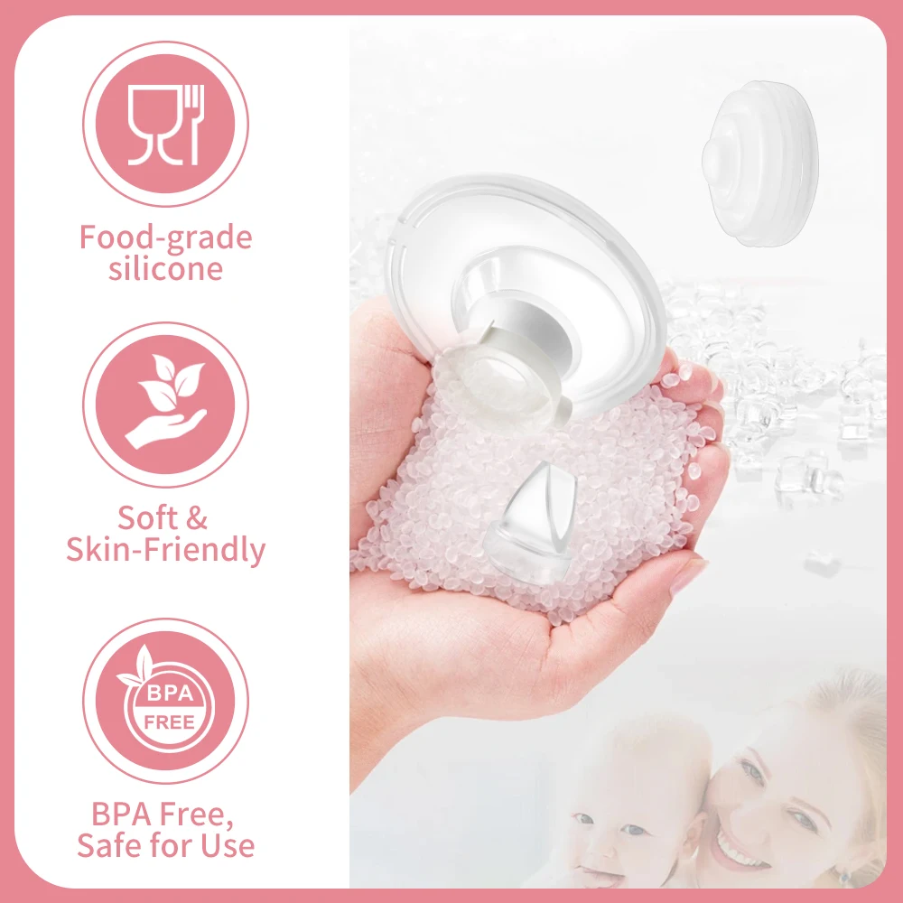 Two Complete Sets Compatible with Momcozy M5 Breast Pump Replacement Parts, Collection Cup and 8pcs 15/17/19/21mm Flange Insert