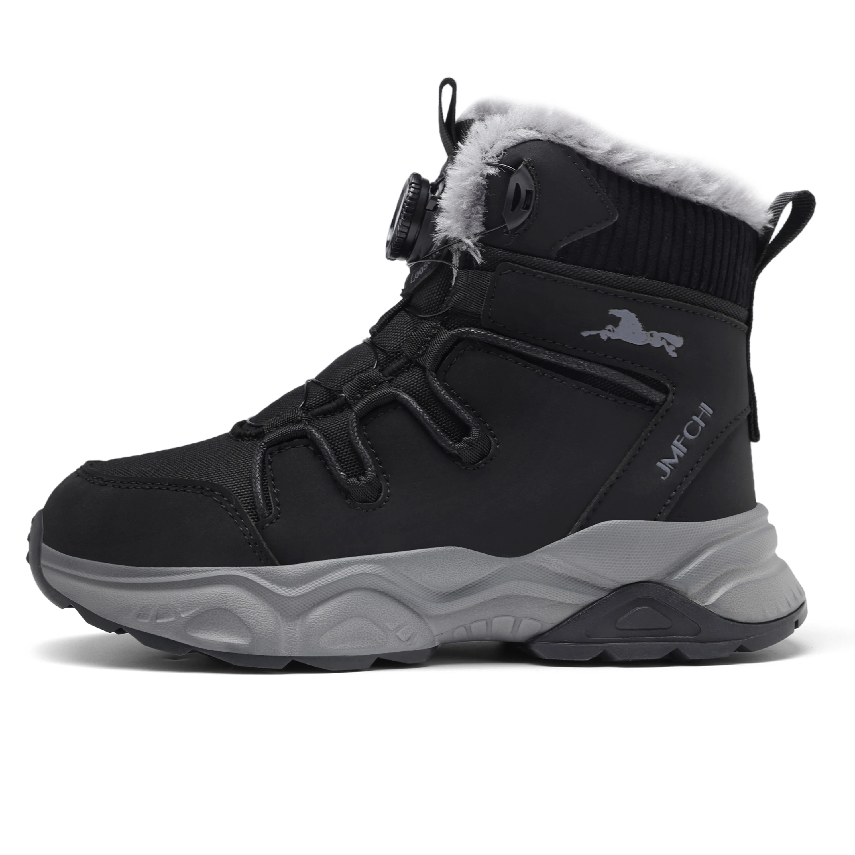 JMFCHI Kids Snow Boots Waterproof Winter Hiking Boots Warm Fur Lined Slip Resistant Outdoor Boots for Boys And Girls