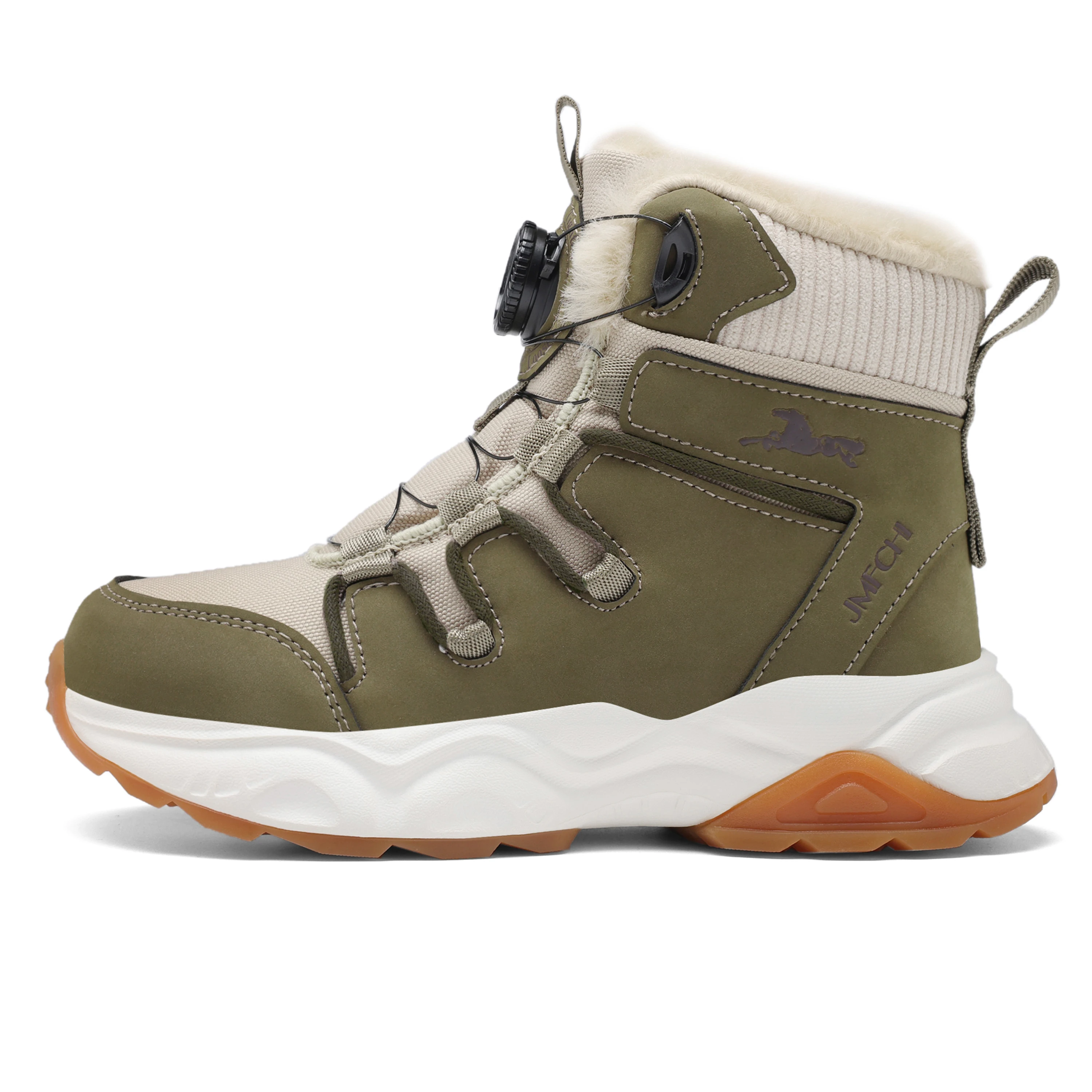JMFCHI Kids Snow Boots Waterproof Winter Hiking Boots Warm Fur Lined Slip Resistant Outdoor Boots for Boys And Girls