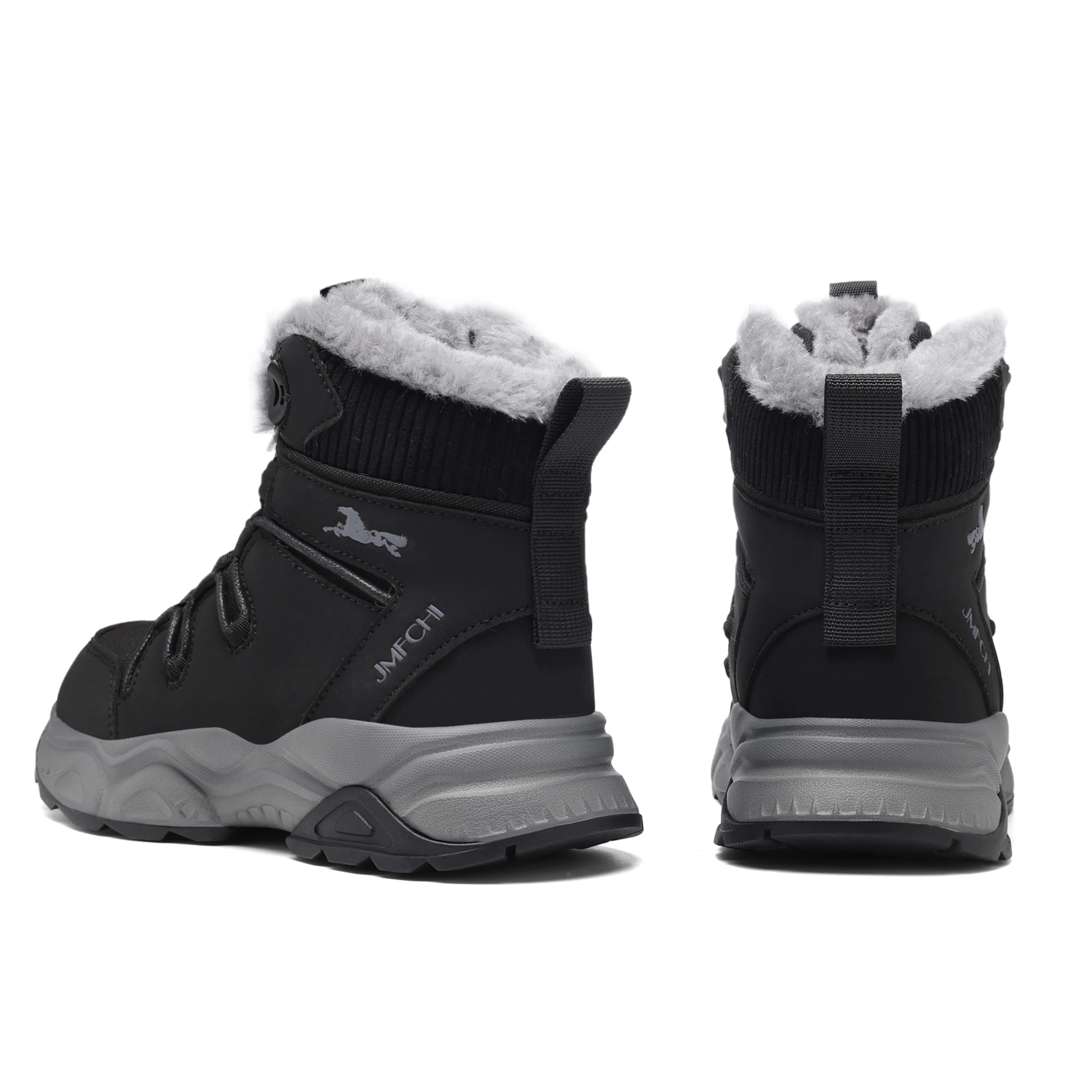 JMFCHI Kids Snow Boots Waterproof Winter Hiking Boots Warm Fur Lined Slip Resistant Outdoor Boots for Boys And Girls