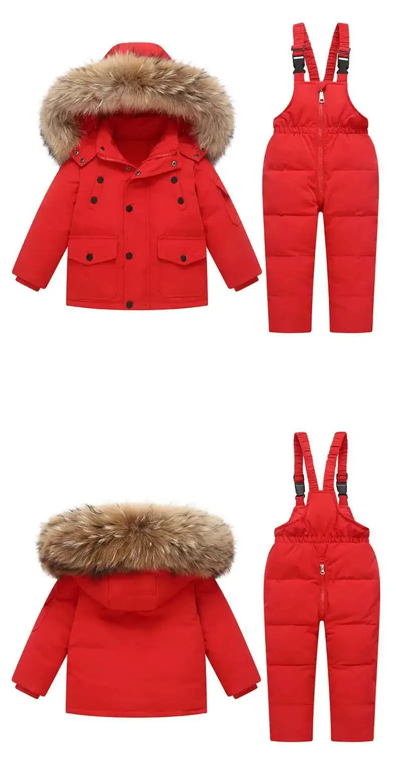 -30 Baby Winter Thickened Warm down Jacket and Jumpsuit Children Toddler Kids Clothing Set 2Pcs Girl Clothes Infant Snowsuit 1-6