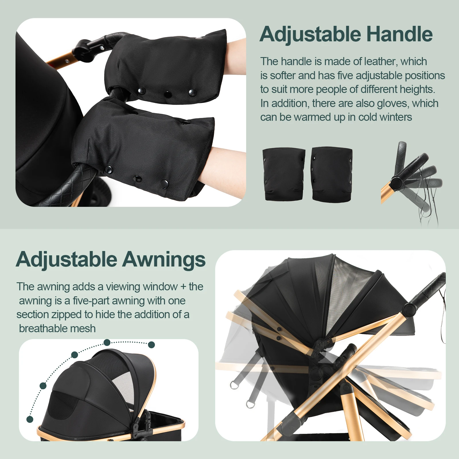 Baby Stroller 3 in 1 highlandscape for Newborn Mother Kids Portable Folding Carriage Luxurious Pushchair Car Seat Travel Pram