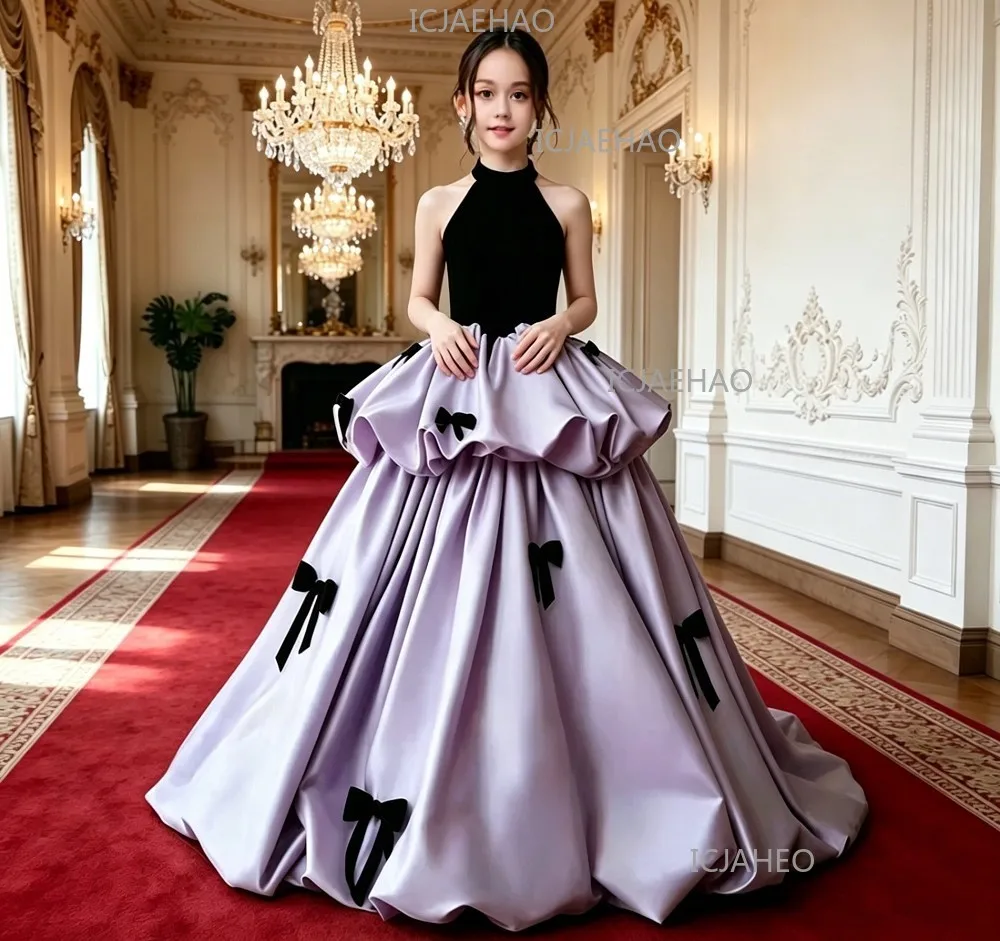 2026 Kids Princess Dress Flower Girl Wedding Gown Party Costume Birthday Banquet Children Girls Piano Performance Host Clothes