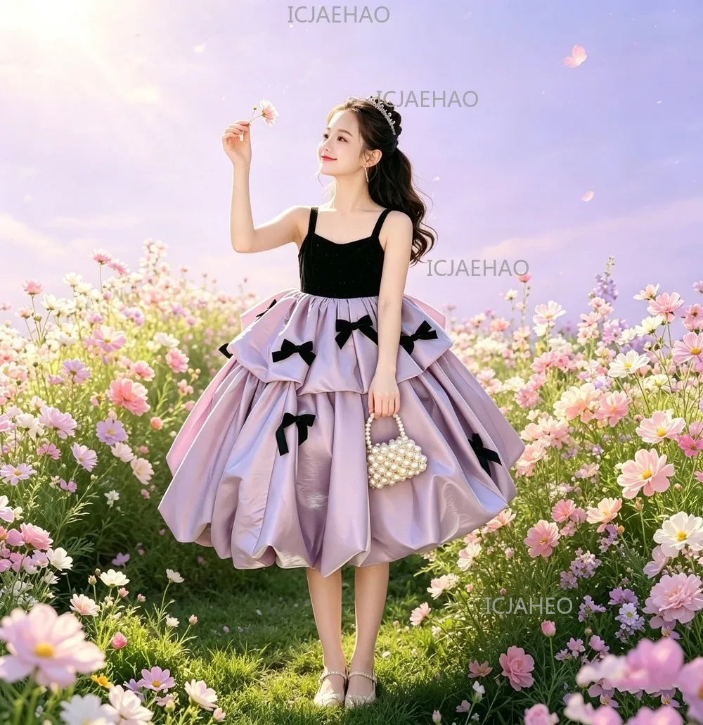 2026 Kids Princess Dress Flower Girl Wedding Gown Party Costume Birthday Banquet Children Girls Piano Performance Host Clothes
