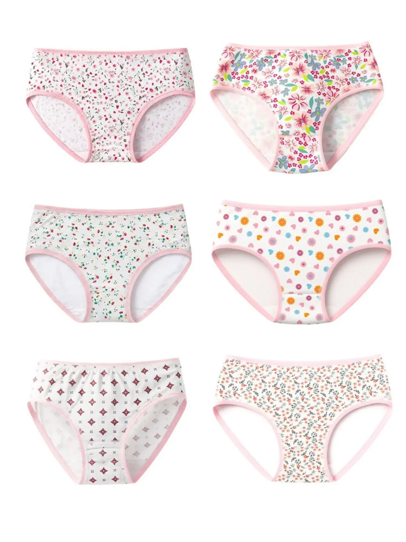 ZEKSAF Girls Cotton Briefs Pink Floral Design 36 Pack Elastic and Soft Underwears for Toddler