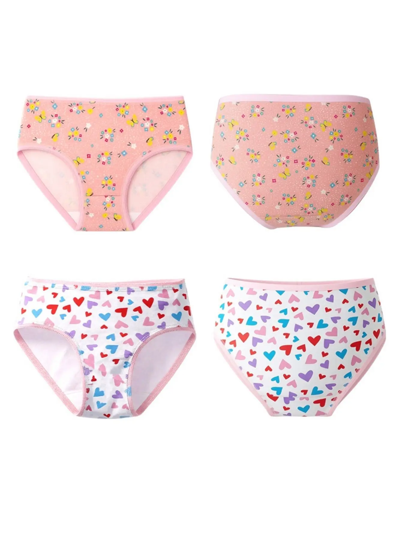 ZEKSAF Girls Cotton Briefs Pink Floral Design 36 Pack Elastic and Soft Underwears for Toddler