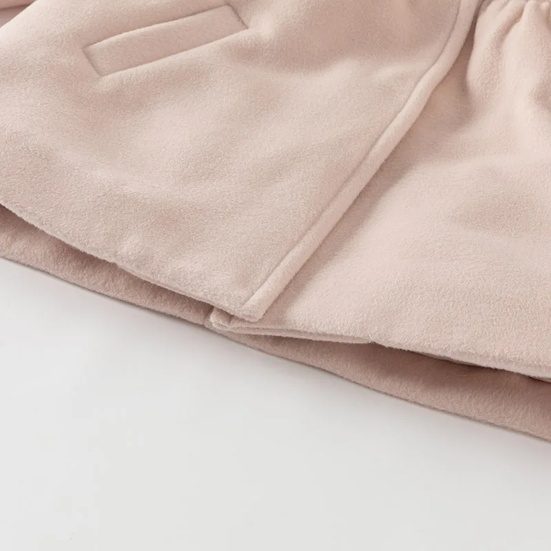 Dave Bella Children Girls Baby Cute Tops Outerwear 2024 New Autumn Winter Casual Sweet Gentle Overcoat Outdoor Warm DB4242652