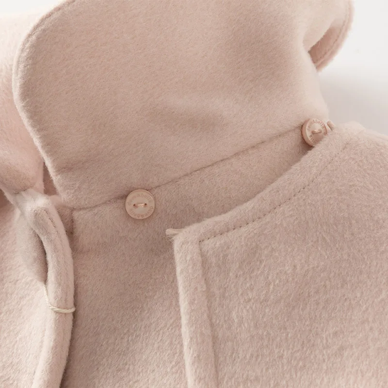 Dave Bella Children Girls Baby Cute Tops Outerwear 2024 New Autumn Winter Casual Sweet Gentle Overcoat Outdoor Warm DB4242652
