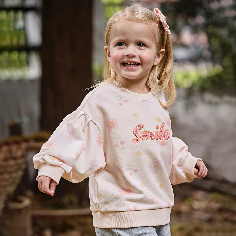 Dave Bella Autumn Girls Baby Hoodie Fashion Casual Sweet Lovely Floral Print Children's Long Sleeve Top Outdoor DB3253241