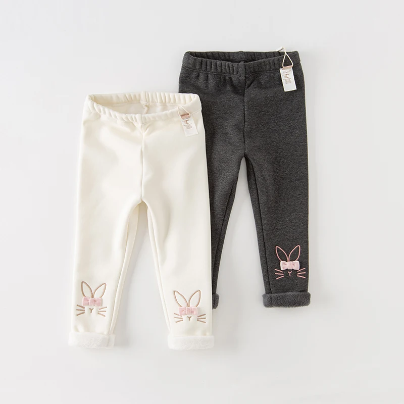 Dave Bella Children's Plush Pants Autumn Winter Girls' Casual Fashion Tight Pants Leggings Cute Sport Outdoor DB4238121