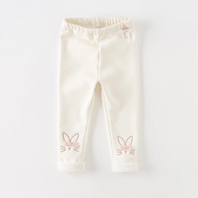Dave Bella Children's Plush Pants Autumn Winter Girls' Casual Fashion Tight Pants Leggings Cute Sport Outdoor DB4238121