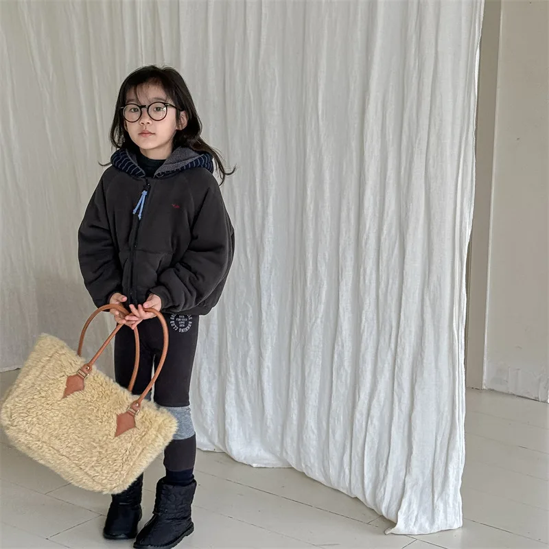 2026 Winter New Children Warm Hooded Coat Plus Velvet Thick Girls Padded Jacket Boys Cotton Fleece Coat Kids Quilted Jacket