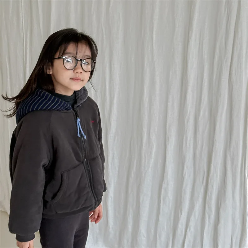 2026 Winter New Children Warm Hooded Coat Plus Velvet Thick Girls Padded Jacket Boys Cotton Fleece Coat Kids Quilted Jacket