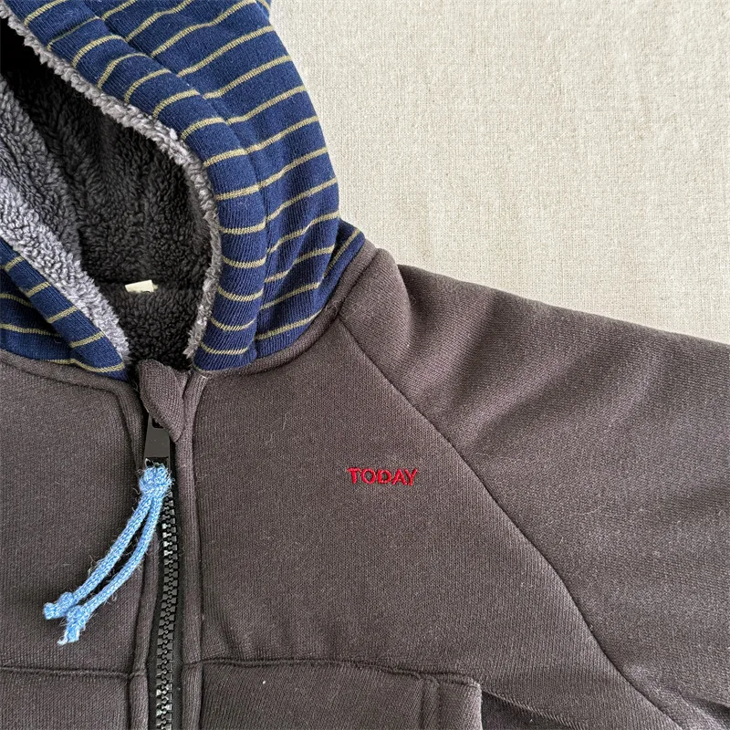 2026 Winter New Children Warm Hooded Coat Plus Velvet Thick Girls Padded Jacket Boys Cotton Fleece Coat Kids Quilted Jacket