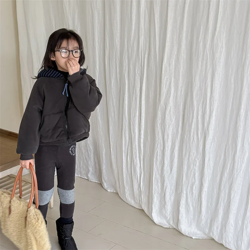 2026 Winter New Children Warm Hooded Coat Plus Velvet Thick Girls Padded Jacket Boys Cotton Fleece Coat Kids Quilted Jacket