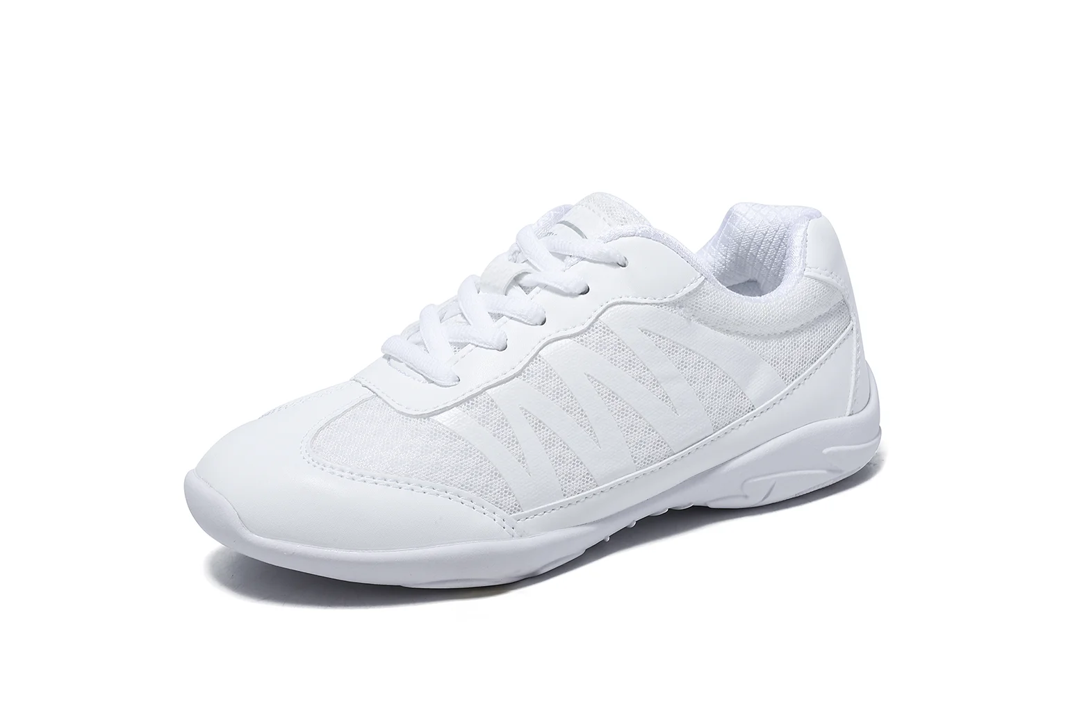 BAXINIER Girls White Cheer Shoes Trainers  Breathable Training Dance Tennis Shoes Lightweight Youth Cheer Competition Sneakers