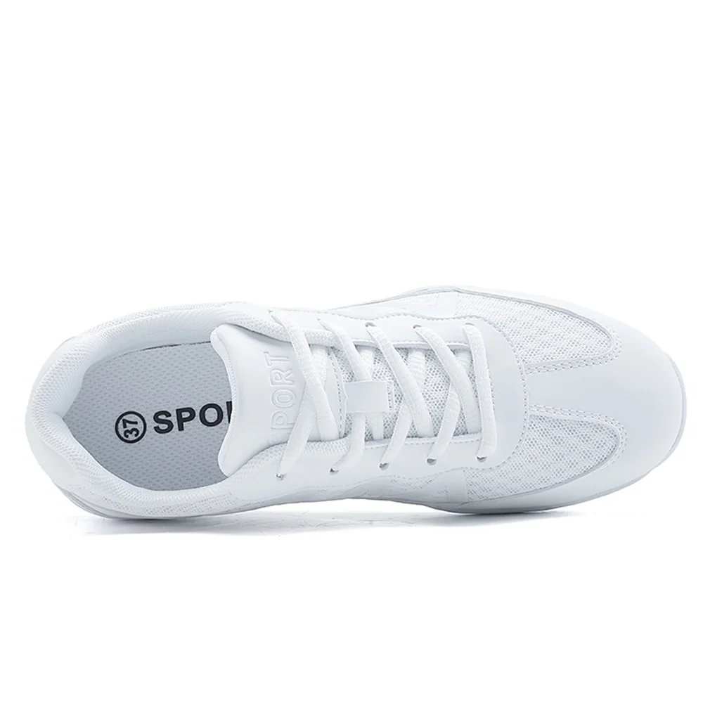 BAXINIER Girls White Cheer Shoes Trainers  Breathable Training Dance Tennis Shoes Lightweight Youth Cheer Competition Sneakers