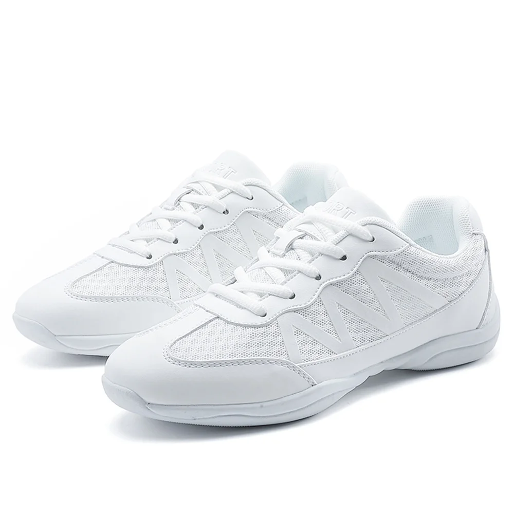 BAXINIER Girls White Cheer Shoes Trainers  Breathable Training Dance Tennis Shoes Lightweight Youth Cheer Competition Sneakers