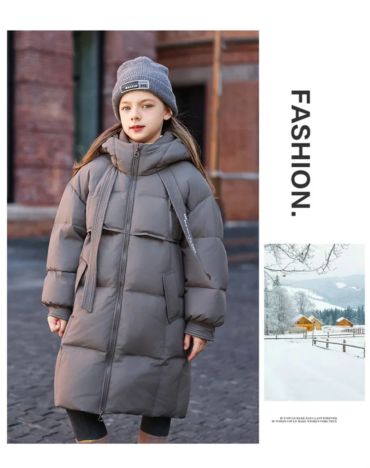 Girls' Cotton Coat New Winter Coat Boy Long Warm Clothes Children's Thicken Jacket Cotton Outerwear For Kids Jacket TR213