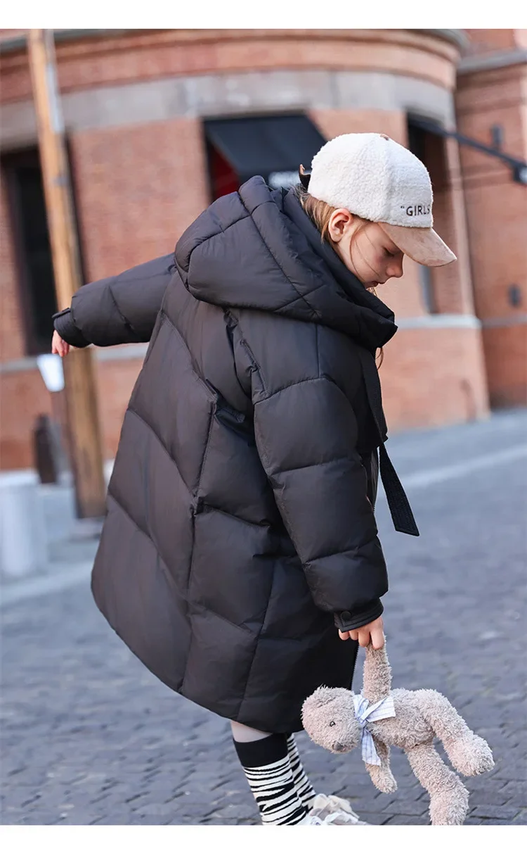 Girls' Cotton Coat New Winter Coat Boy Long Warm Clothes Children's Thicken Jacket Cotton Outerwear For Kids Jacket TR213