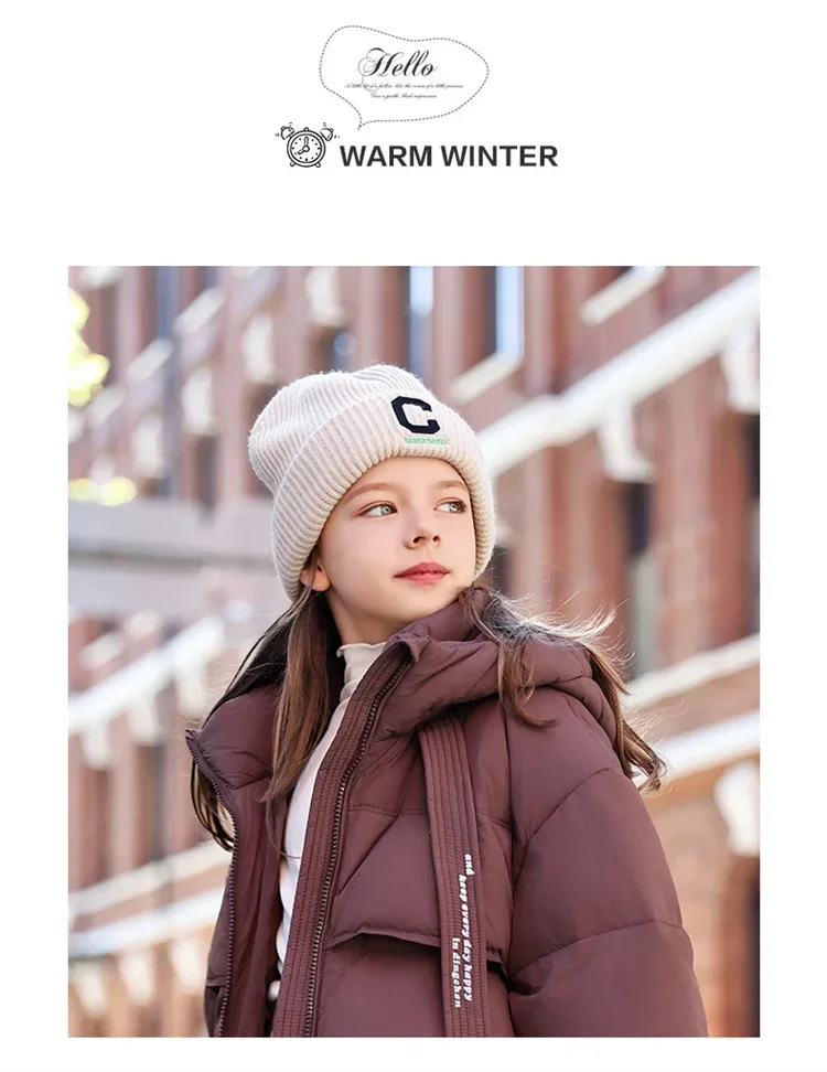 Girls' Cotton Coat New Winter Coat Boy Long Warm Clothes Children's Thicken Jacket Cotton Outerwear For Kids Jacket TR213