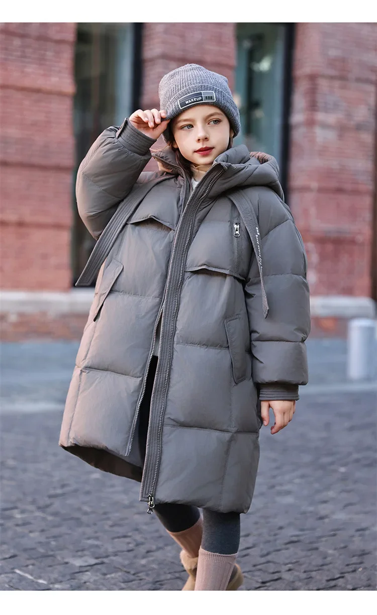 Girls' Cotton Coat New Winter Coat Boy Long Warm Clothes Children's Thicken Jacket Cotton Outerwear For Kids Jacket TR213