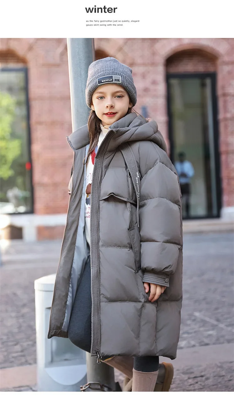 Girls' Cotton Coat New Winter Coat Boy Long Warm Clothes Children's Thicken Jacket Cotton Outerwear For Kids Jacket TR213