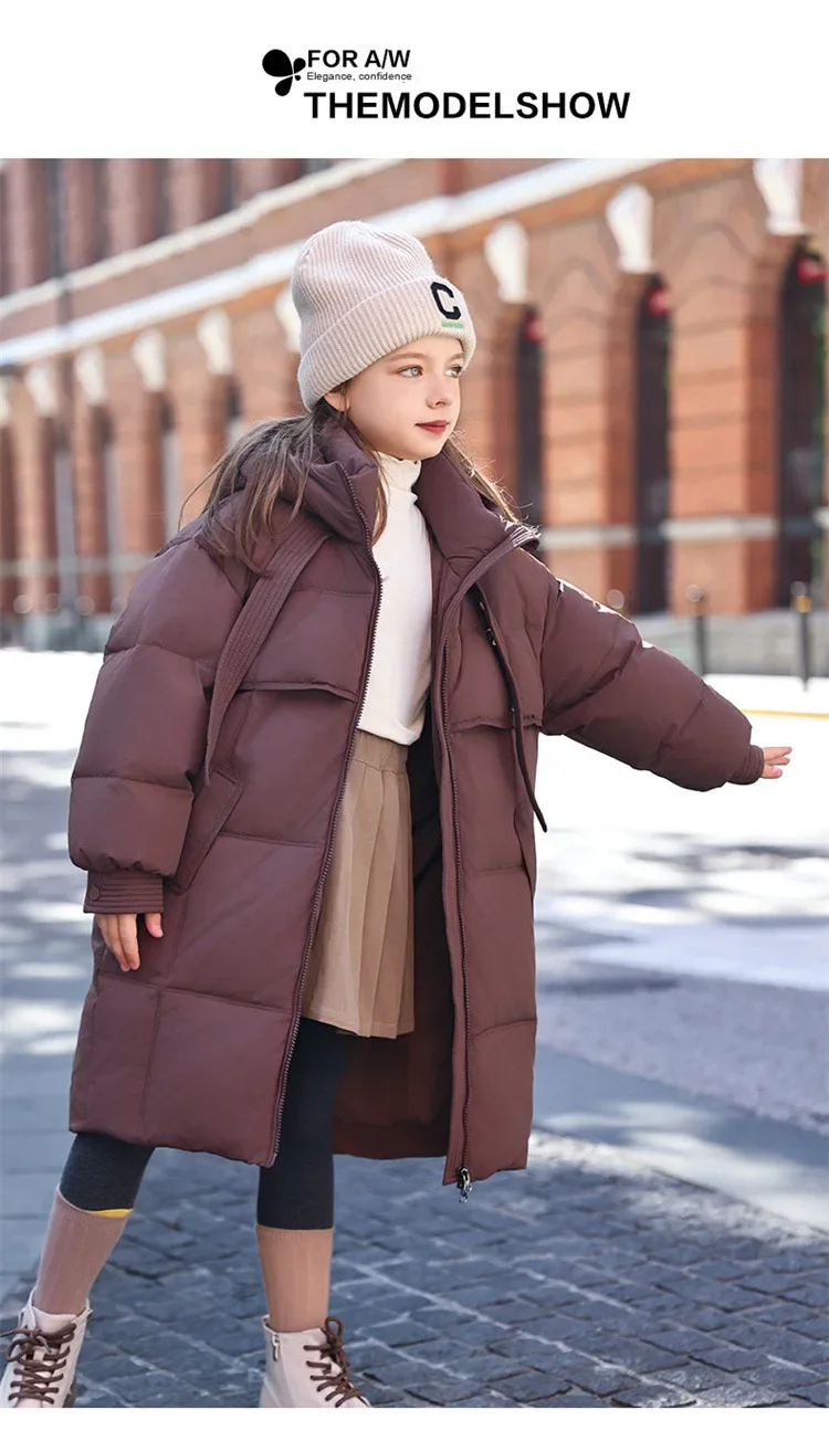 Girls' Cotton Coat New Winter Coat Boy Long Warm Clothes Children's Thicken Jacket Cotton Outerwear For Kids Jacket TR213