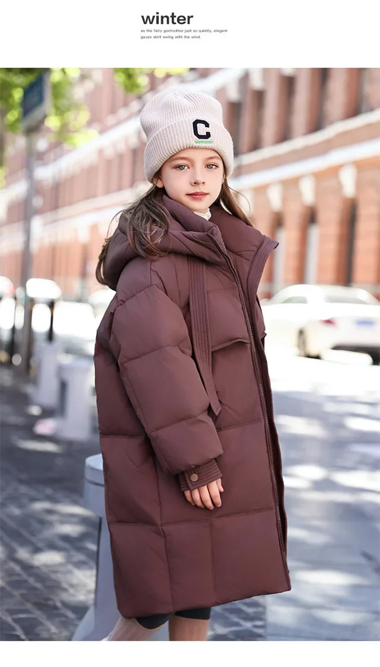 Girls' Cotton Coat New Winter Coat Boy Long Warm Clothes Children's Thicken Jacket Cotton Outerwear For Kids Jacket TR213