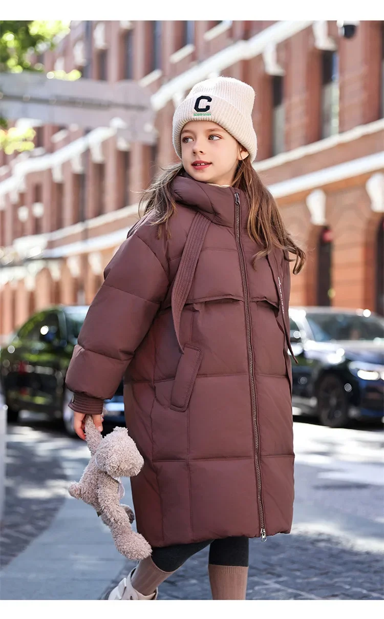 Girls' Cotton Coat New Winter Coat Boy Long Warm Clothes Children's Thicken Jacket Cotton Outerwear For Kids Jacket TR213