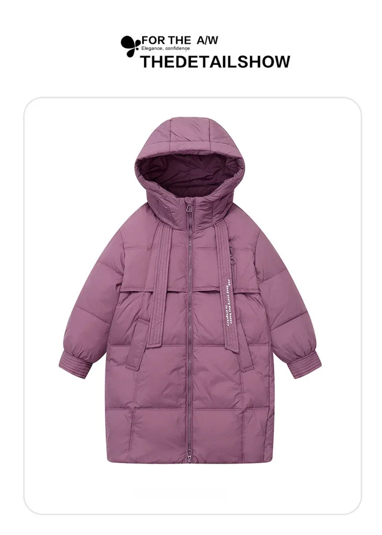 Girls' Cotton Coat New Winter Coat Boy Long Warm Clothes Children's Thicken Jacket Cotton Outerwear For Kids Jacket TR213